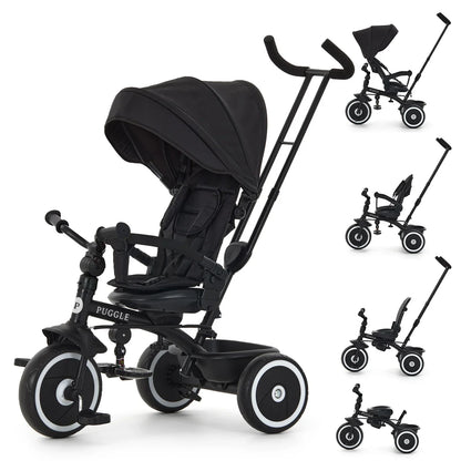 Easy Twist 6-in-1 Folding Trike with Parent Handle - Midnight Black (9 Months - 5 Years)
